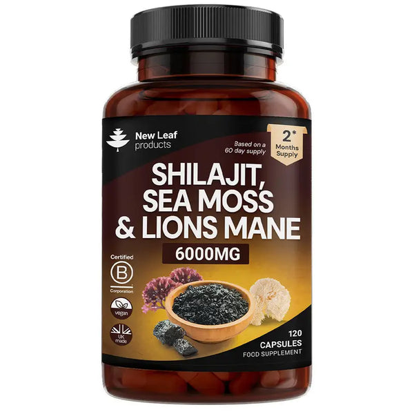 Shilajit, Sea Moss & Lions Mane UK - Superfood Capsules | Vegan