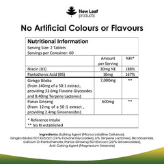 Ginkgo Biloba & Korean Ginseng Tablets UK - Brain & Energy Support - The Flash Mart