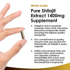 Shilajit Capsules 1400mg UK - High Strength Himalayan | Vegan - The Flash Mart