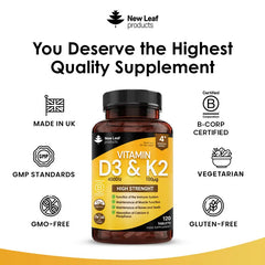 Vitamin D3 K2 Supplement UK - Essential for British Weather | Free Delivery