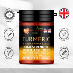 Turmeric Tablets UK supplement facts - 2620mg formula with natural anti-inflammatory ingredients
