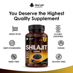 Shilajit Capsules 1400mg UK - High Strength Himalayan | Vegan - The Flash Mart