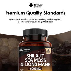 Shilajit, Sea Moss & Lions Mane UK - Superfood Capsules | Vegan
