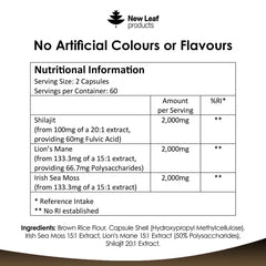 Shilajit, Sea Moss & Lions Mane UK - Superfood Capsules | Vegan