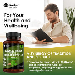 Ginkgo Biloba & Korean Ginseng Tablets UK - Brain & Energy Support - The Flash Mart