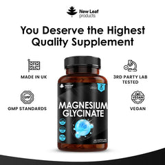 Chelated Magnesium Glycinate 208mg Elemental Magnesium – Maximum Absorption UK