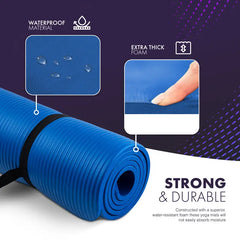 KAYMAN Extra Thick Blue Yoga Mat – Anti-Slip, Durable, and Easy to Clean